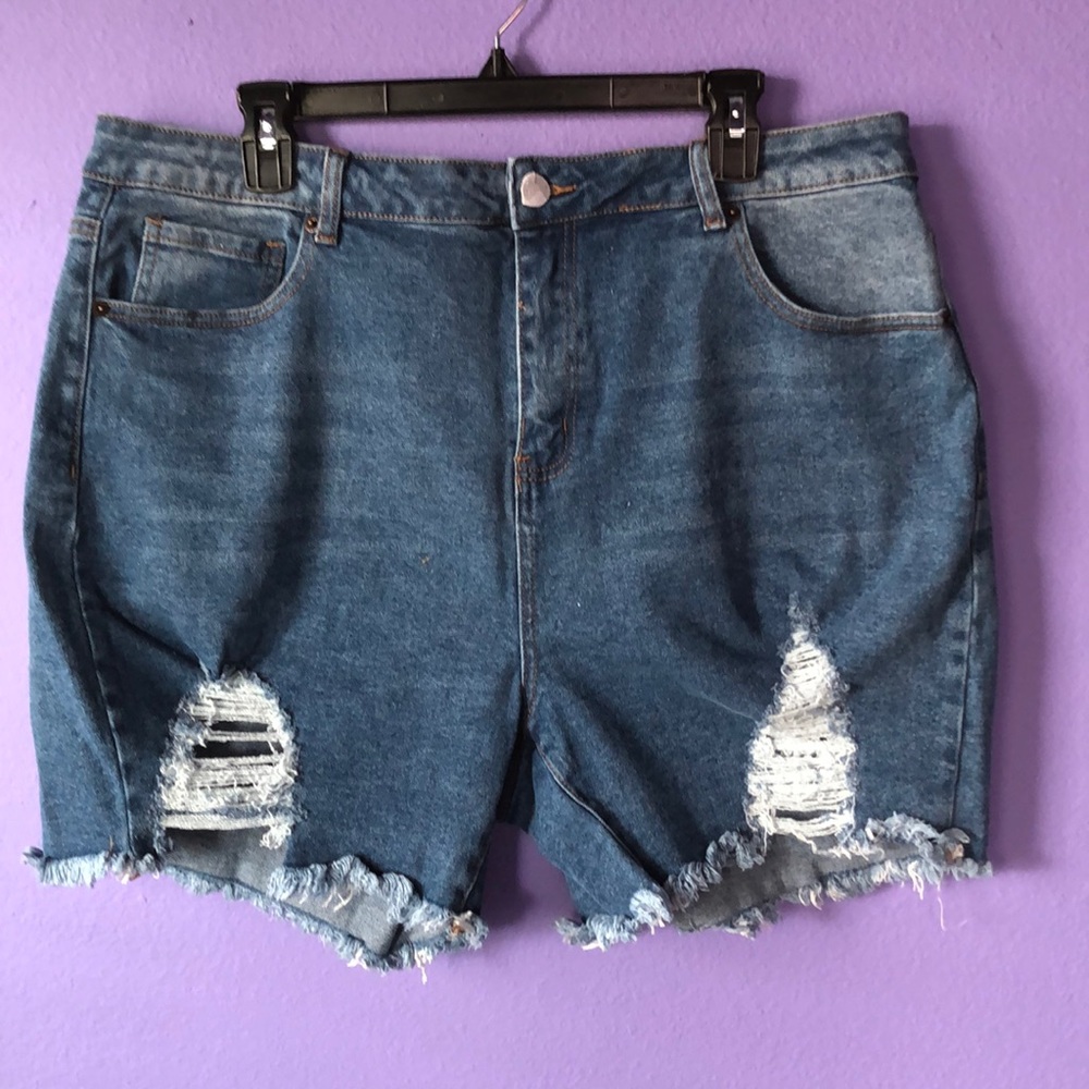 Distressed Denim Shorts